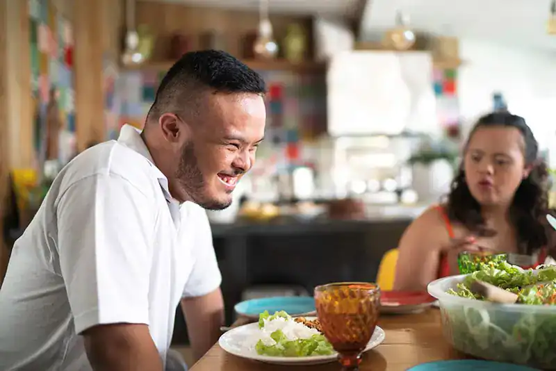 Image of a disabled man and balance around nutrition to aid weight loss Horsham
