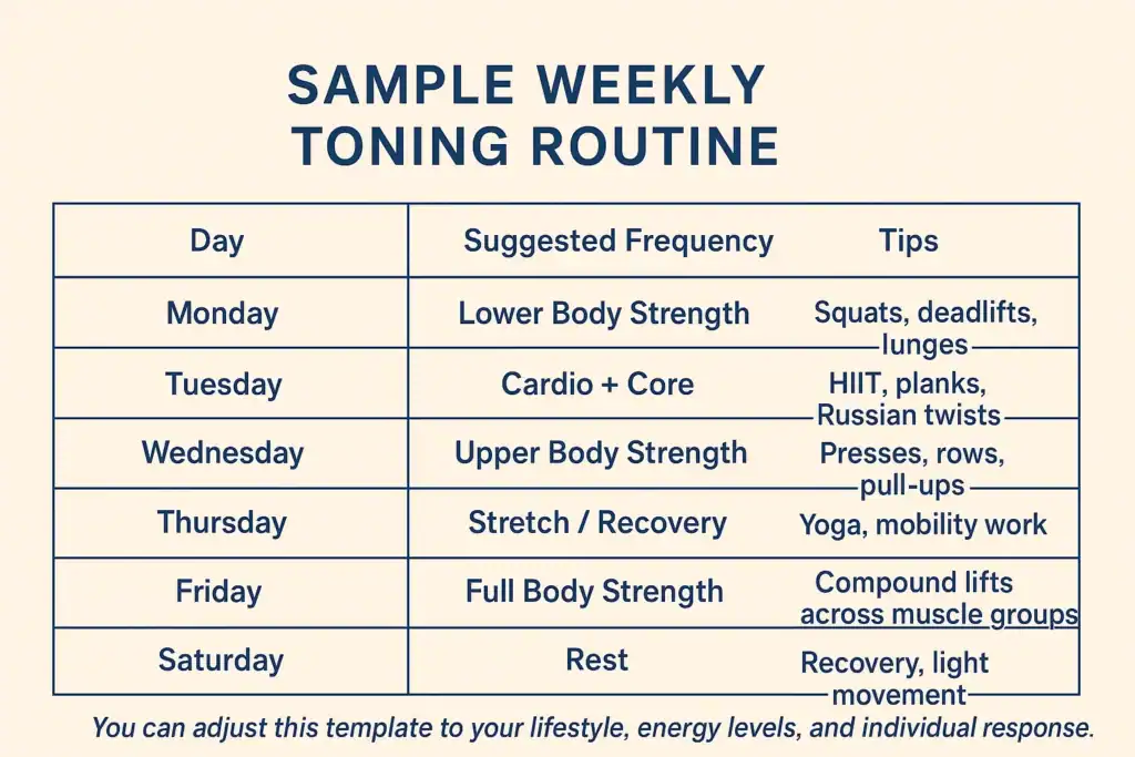 Weekly exercise Horsham plan graphic