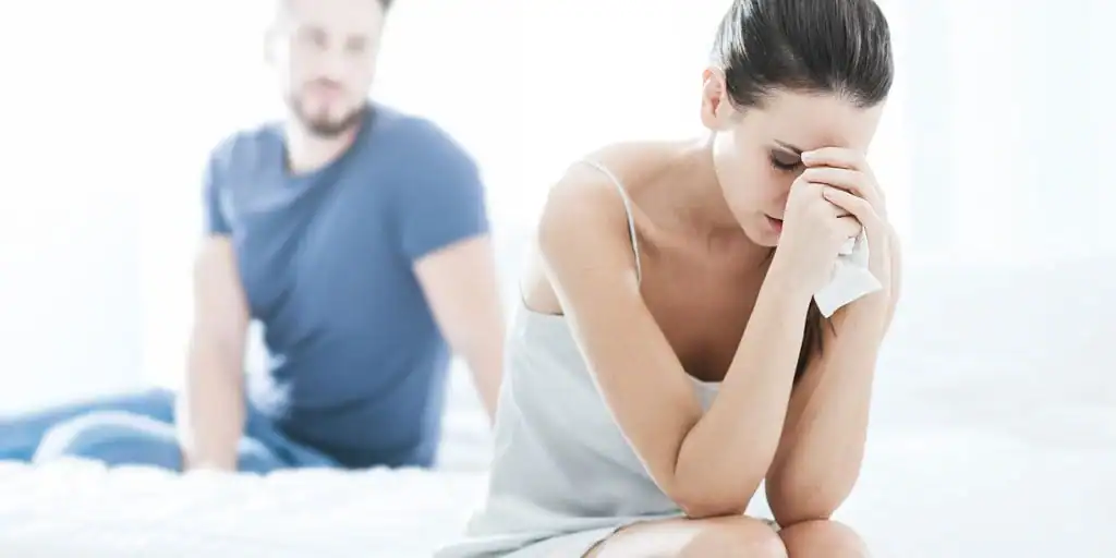 image of woman upset about vaginal laxity Horsham
